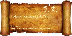 Tobak Krisztián névjegykártya